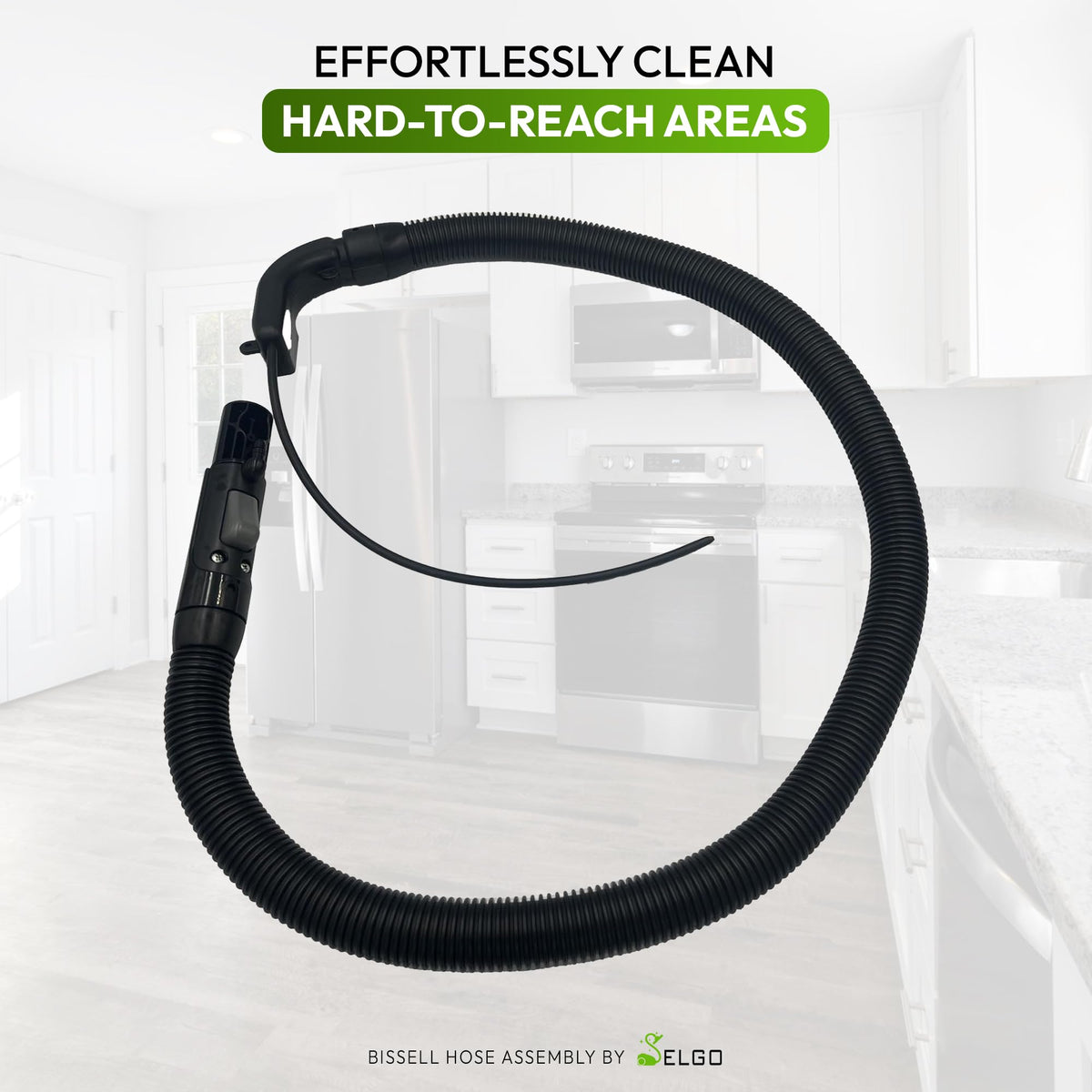 Selgo flexible hose handle improves maneuverability during stairs and furniture cleaning.