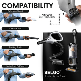 Selgo replacement hose handle provides secure grip for daily vacuuming.