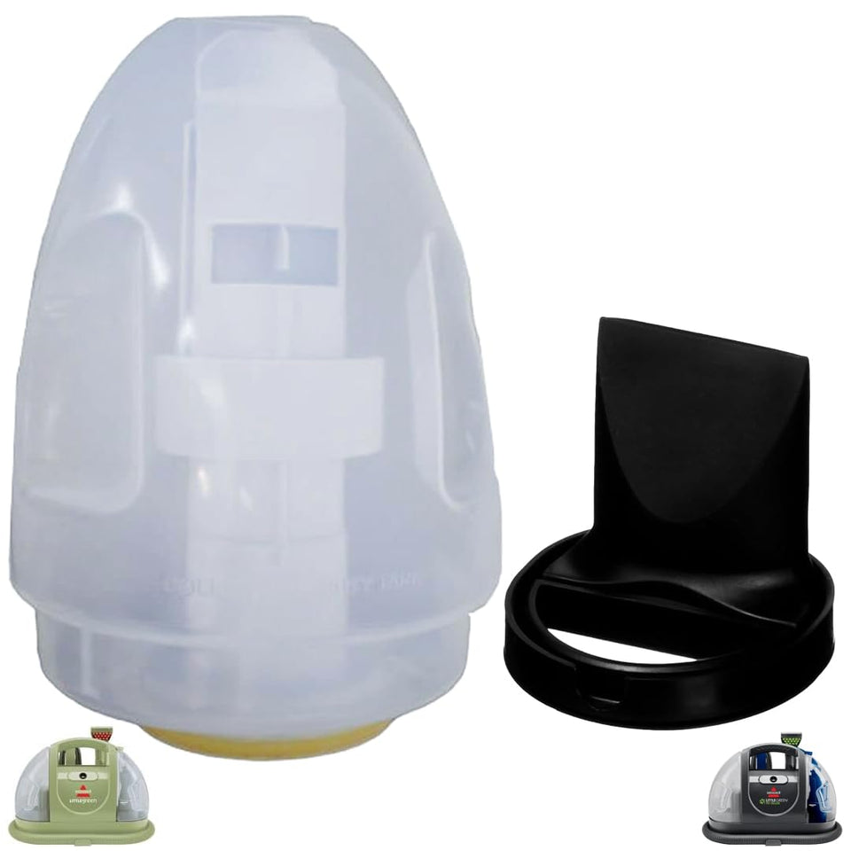Selgo replacement dirty tank, white, front view, designed for easy emptying during portable cleanups.