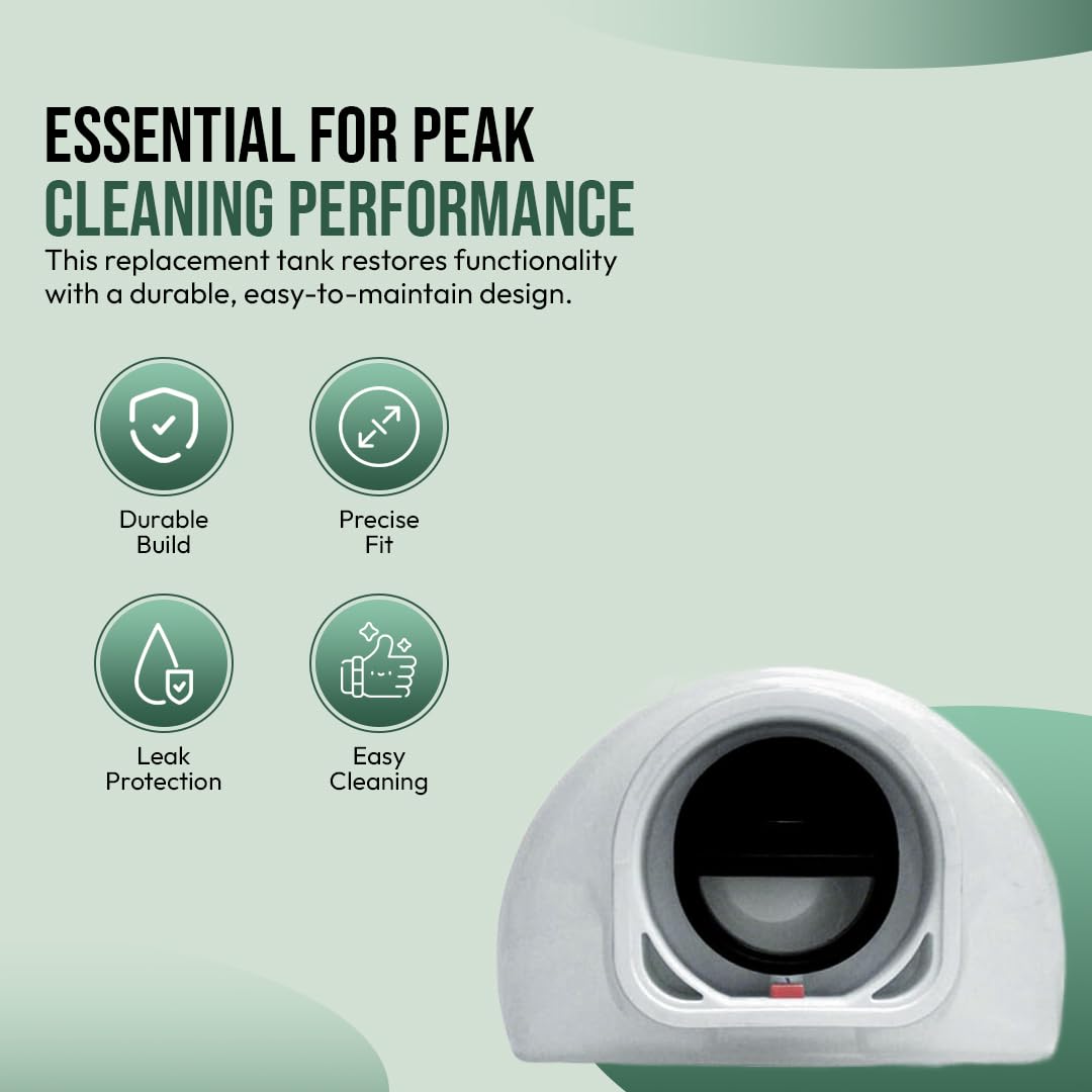 Selgo dirty tank white, side view, compatible with Bissell Little-Green for reliable waste containment.