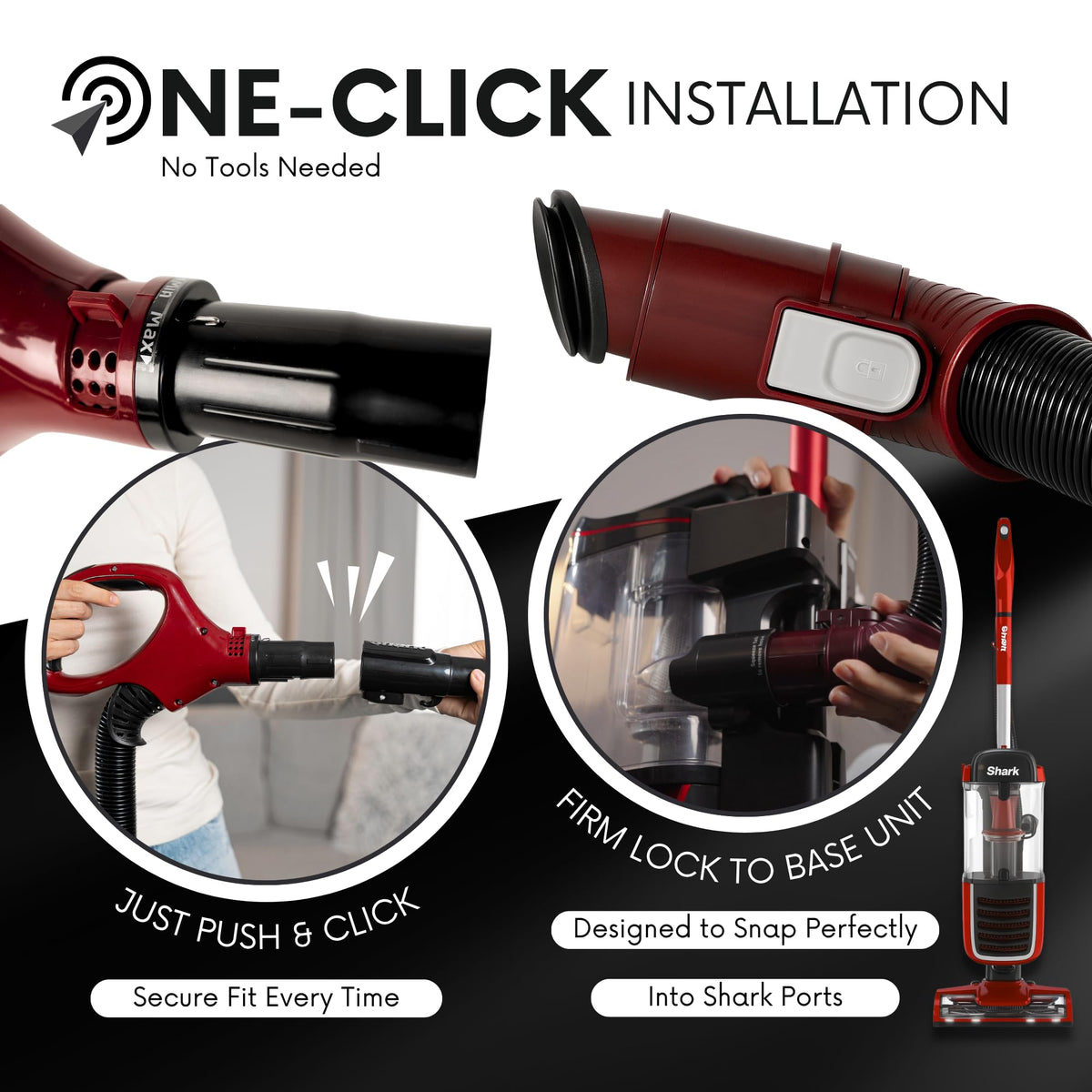 Selgo tangle-free vacuum hose design stays smooth during cleaning.