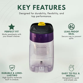 Selgo tank cap provides secure seal to prevent leaks during carpet cleaning.