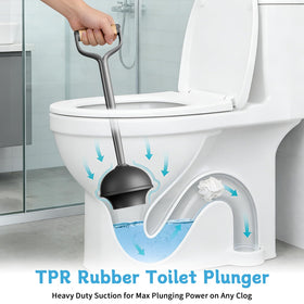 Sellemer heavy‑duty plunger with strong suction for quick unclogging
