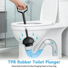 Sellemer heavy-duty plunger with strong rubber cup for effective unclogging.