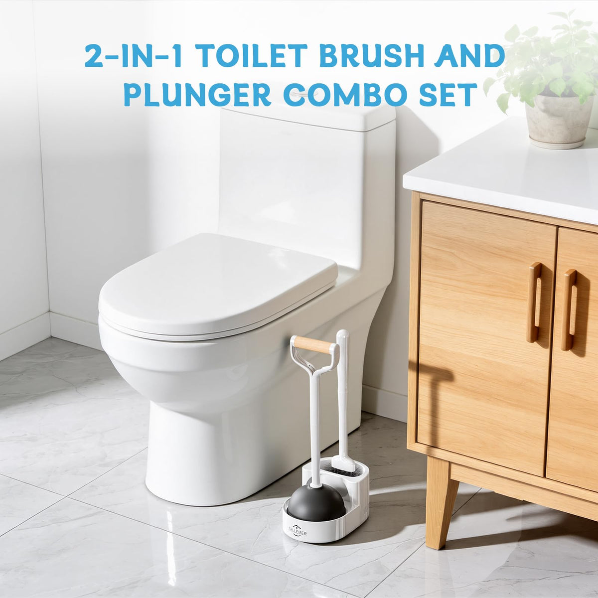 Sellemer white 2-in-1 set blends with decor while staying organized.
