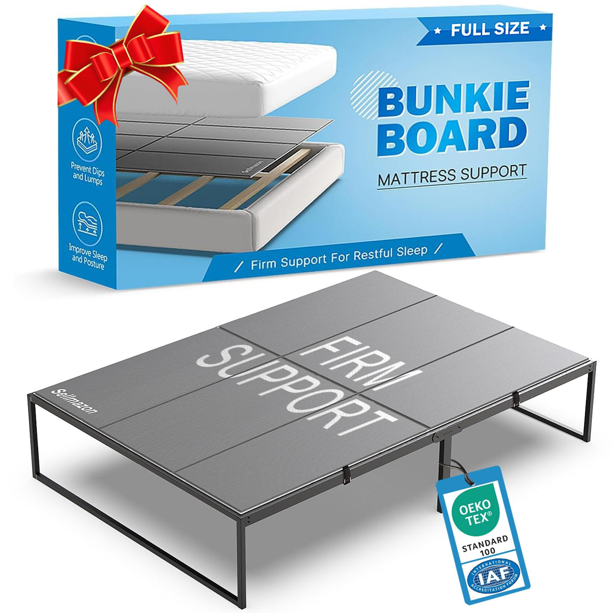 Sellmazon Bunkie Board Full Size with assembly guidance for quick setup and flat support.
