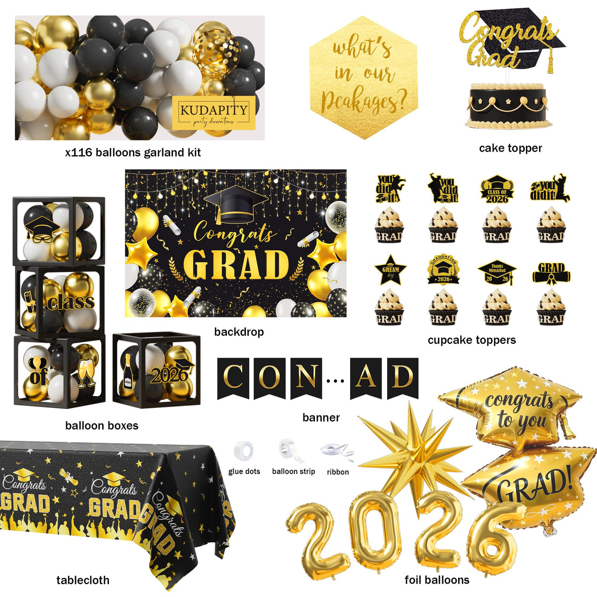 Selonica black balloons 10in provide bold contrast for elegant graduation decor