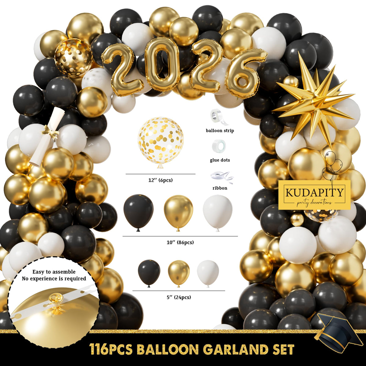 Selonica gold glitter balloons 12in add sparkle for memorable photos