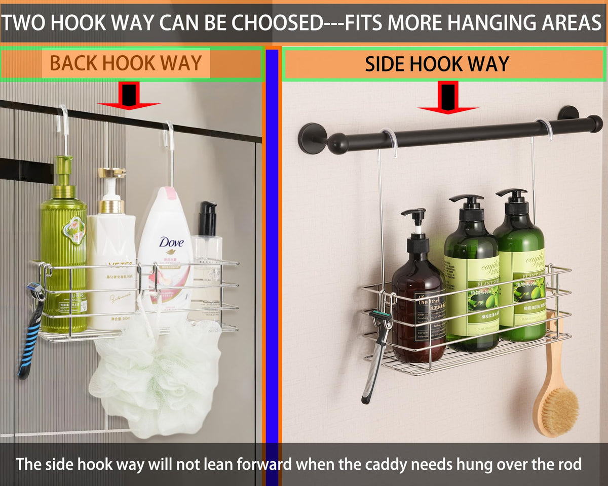 Seltomer large-capacity basket fits shampoos, body wash, and more.
