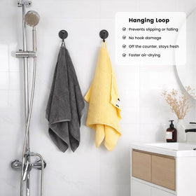 SEMAXE towel set with hanging loops for easy storage