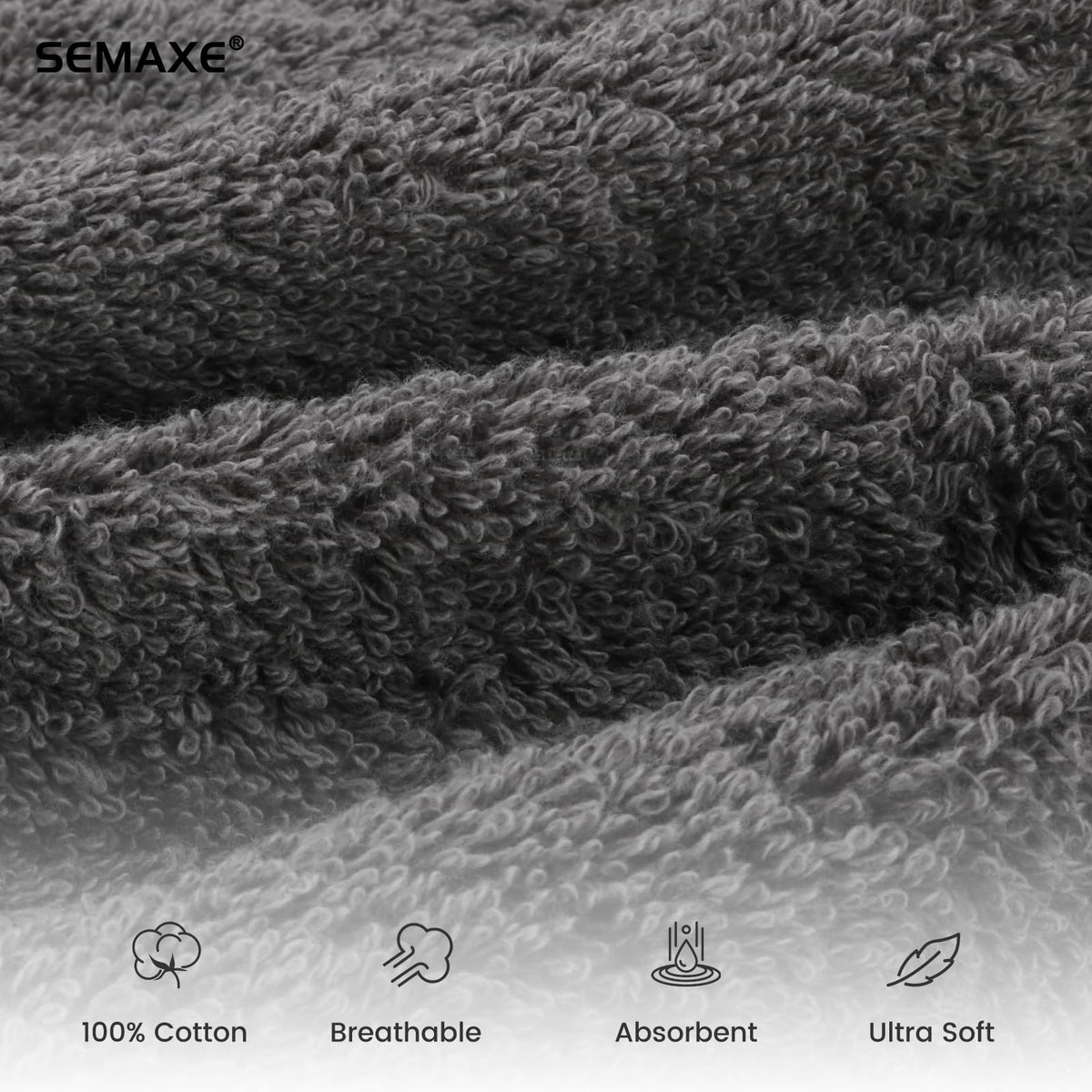 Close-up of SEMAXE cotton fibers delivering soft, durable texture after many washes.