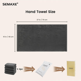 SEMAXE four-pack towels ready for daily family routines and easy organization.