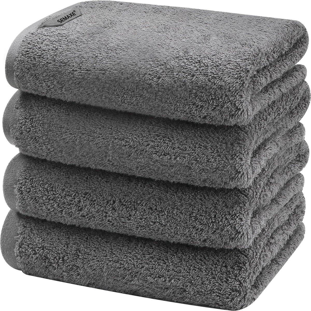 SEMAXE gray hand towel with hanging loop for quick-dry bathroom use.