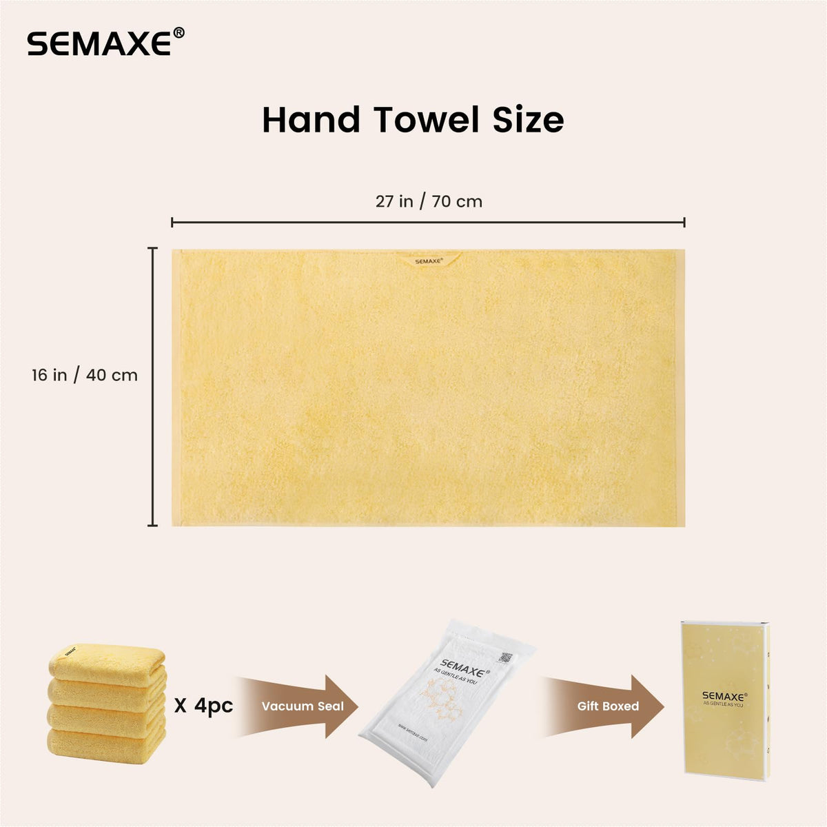 SEMAXE soft-absorbent cotton towels ready to dry hands quickly