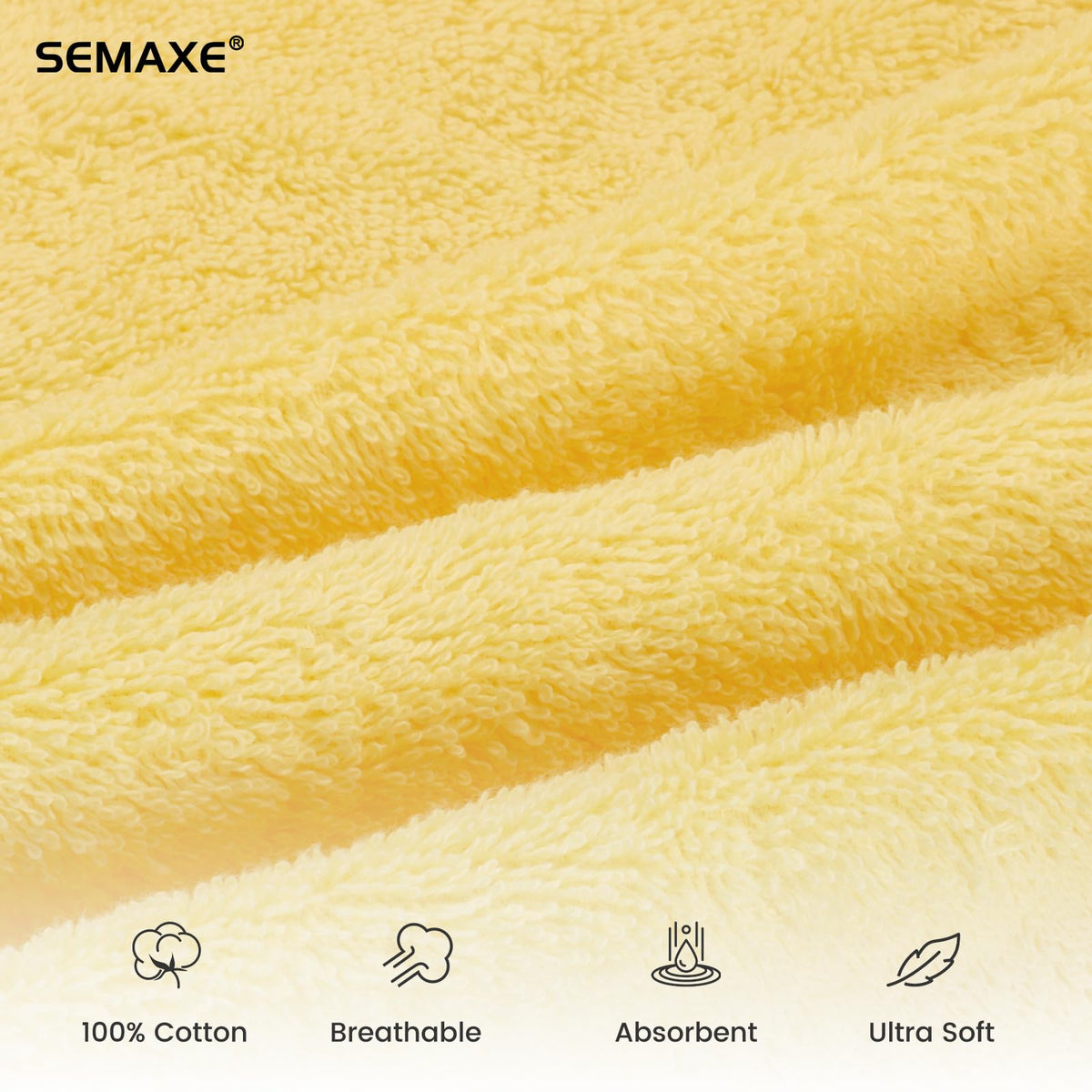 SEMAXE towel with hanging loop drying between uses