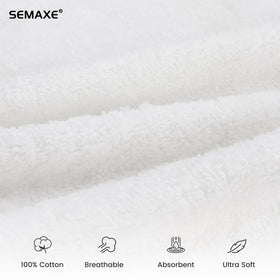 SEMAXE white towels hanging loop feature promotes air circulation and quick drying between uses