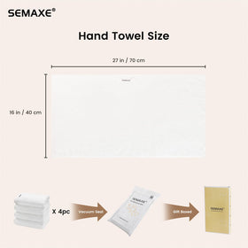 SEMAXE white towels texture highlight shows soft cotton feel for daily bathroom use