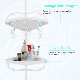 Sempicad tension pole sturdy durable design supports heavy toiletries.