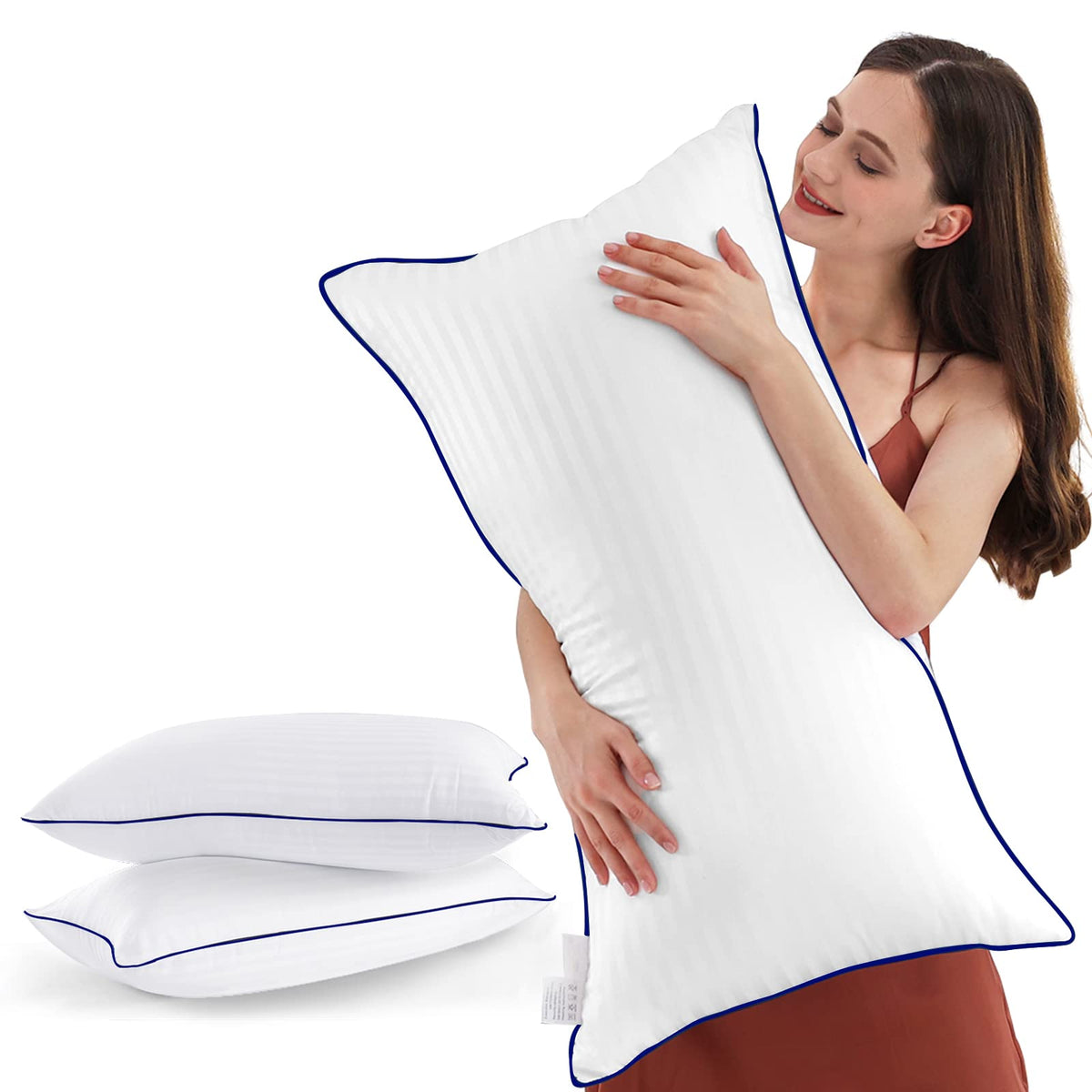 SEMZSOM bed pillow with soft microfiber cover for cooling comfort and hotel-like luxury at home.