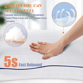 SEMZSOM king pillow with soft fluffy filling provides gentle head and neck support.