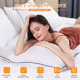 SEMZSOM pillows with no-shift construction stay plump through the night.