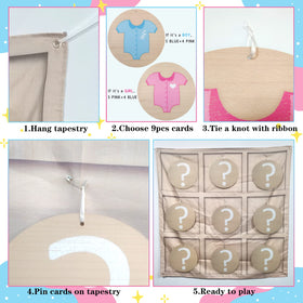 Senfaro white ribbon for easy hanging and dramatic reveal moments