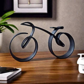 SENIDIKE minimalistic bicycle sculpture, front view, adds elegant wire-framed charm to your space.