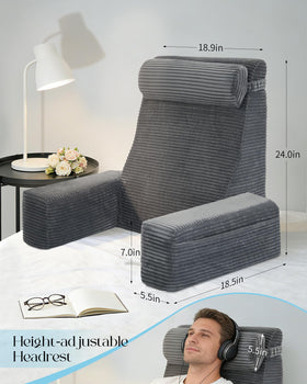 Seniny Reading Pillow headrest demonstrates adjustable neck support