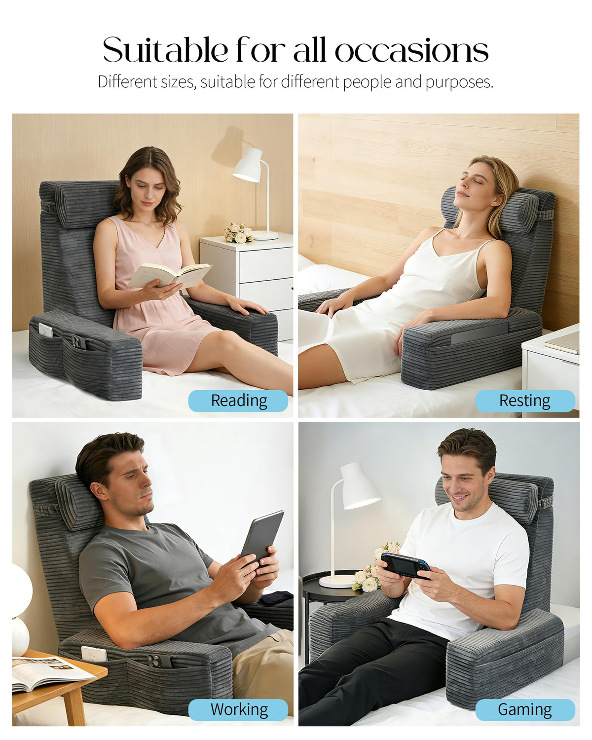Seniny Reading Pillow highlights high resilience foam for lasting support