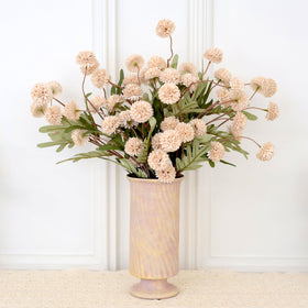 Senjie fake Kiku 60-bloom-stems offer lush, long-lasting centerpieces.