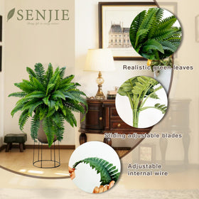 Senjie dense fronds mimic real foliage for office decor