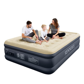 SENNOUL air mattress with built-in pump ready for quick setup.