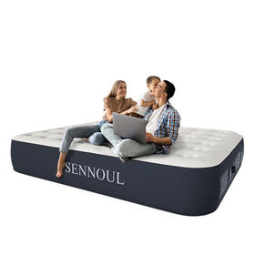 SENNOUL air mattress queen with built-in pump for fast setup and quiet operation.