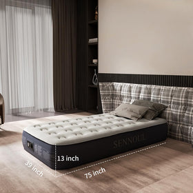 Portable SENNOUL air mattress ideal for camping, guests, and travel.