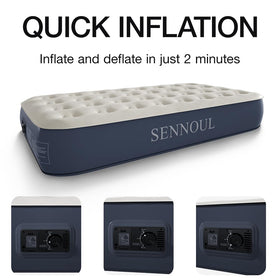 SENNOUL twin air mattress with 13-inch height and ample sleeping surface.
