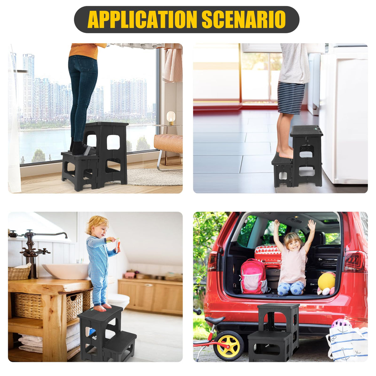 SENQI 300 lb capacity stool supports adults and kids with confidence.