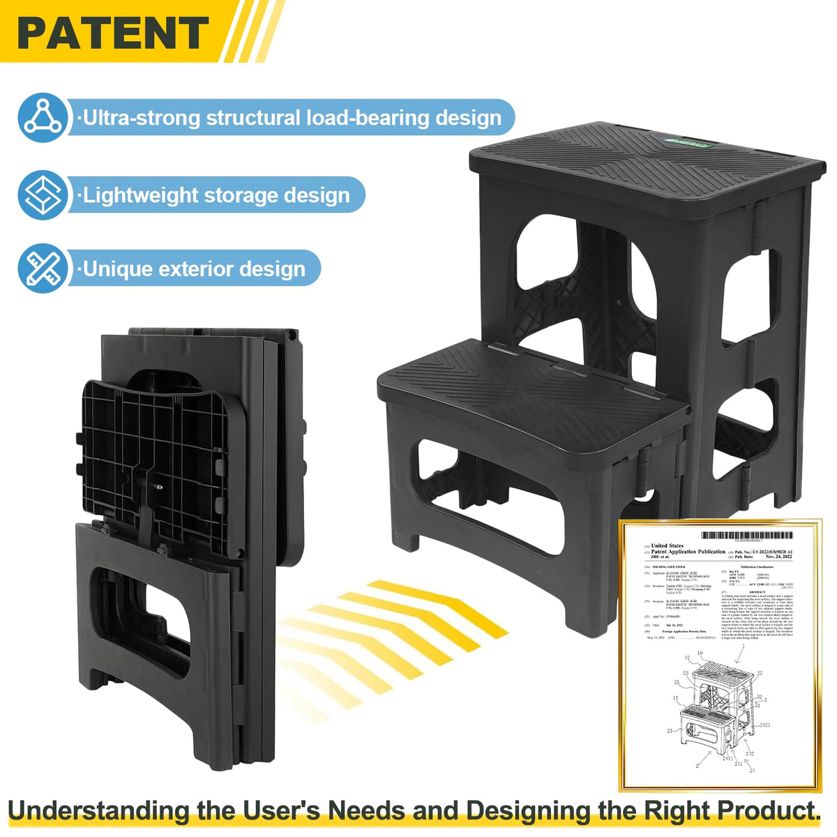 SENQI 2-step stool with non-slip surface boosts safety at height.