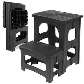 SENQI folding 2-step stool in open position provides stable reach for kitchen tasks.
