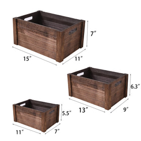 SENRYEE Farmhouse antique black crate medium ideal for shelves