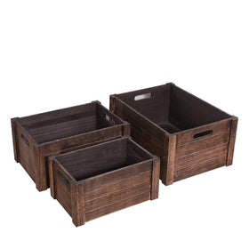 SENRYEE Farmhouse antique black crate wood texture adds natural charm