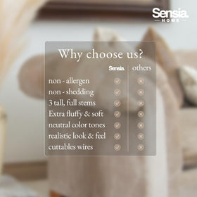Sensia Home 43-inch tall pampas stems complement floor vases.
