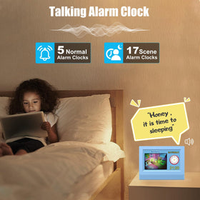 SENXINGYAN alarm settings show 5 daily alarms and 12 scene alarms for routine