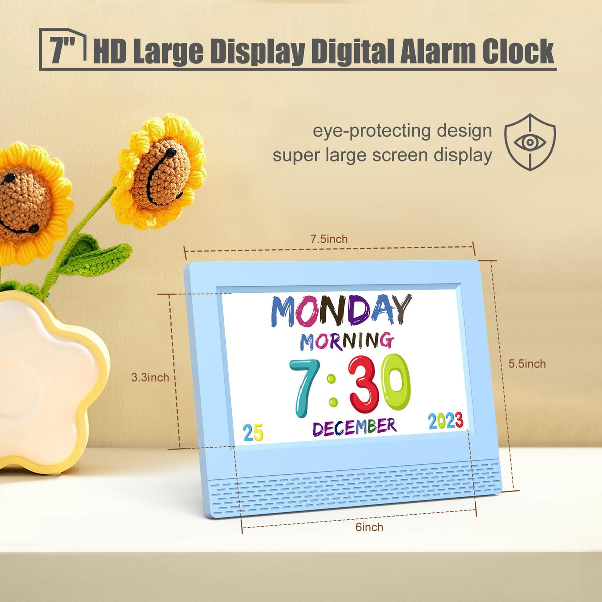 SENXINGYAN 7-inch colorful display showcasing friendly visuals for kids' room