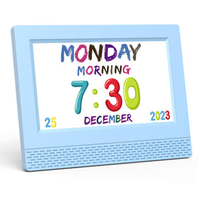 SENXINGYAN kids 7-inch clock front view with clear time for easy learning