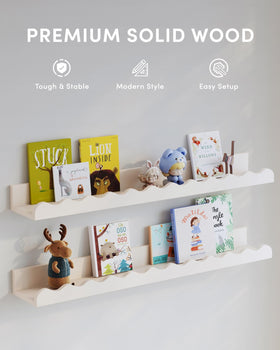Seocry Nusery Shelves wood texture close-up for natural appeal
