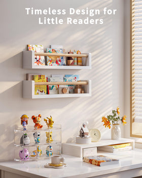 Seocry white wood nursery decor adds charm and organization.