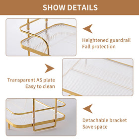 Seoneiro bathroom countertop storage shelf keeps tall bottles fit atop a compact space