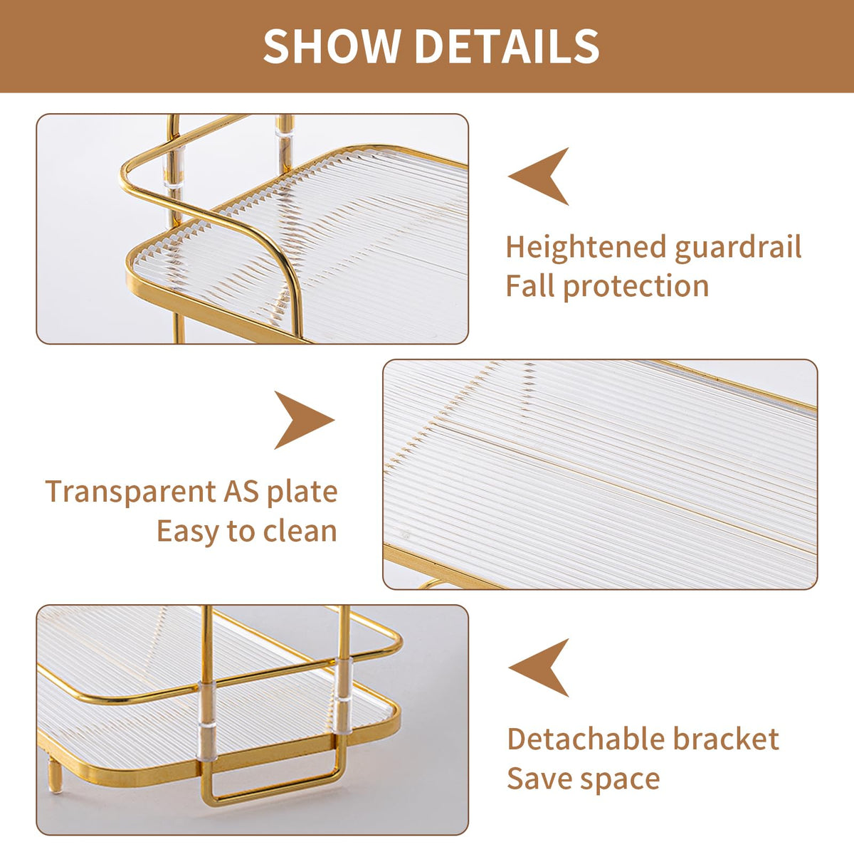 Seoneiro bathroom countertop storage shelf keeps tall bottles fit atop a compact space