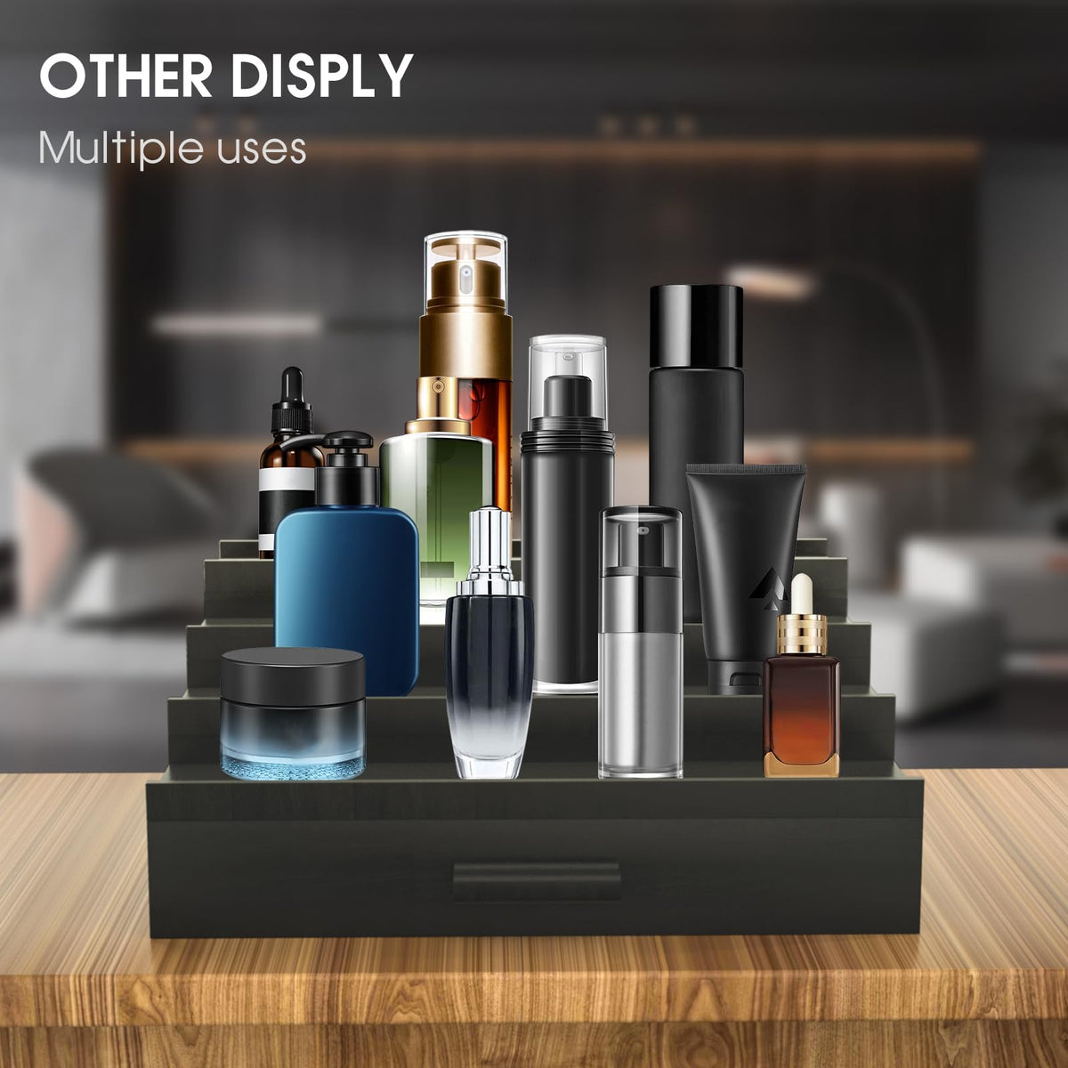 Sephyroth four-layer design organizes perfume collection efficiently.
