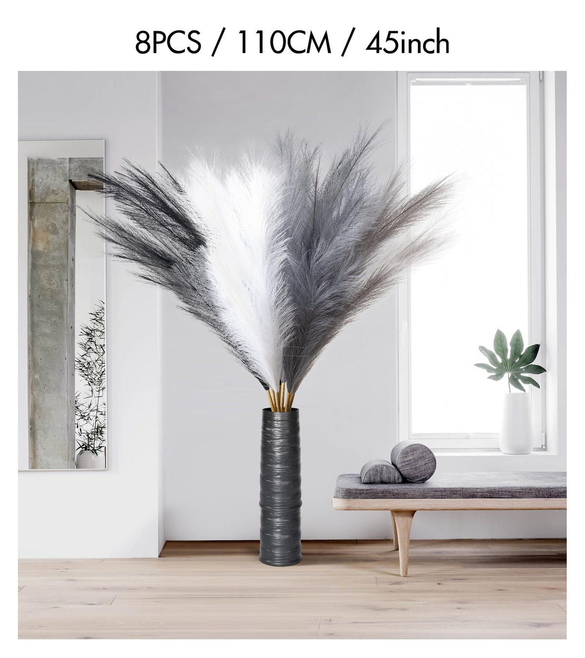SeptCat artificial pampas grass soft feather like texture for home decor